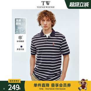 新款 Teenie T恤男2025夏季 Weenie小熊男装 卡通条纹POLO衫