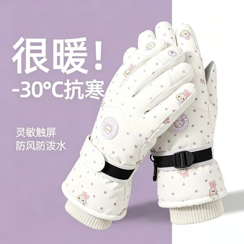 冬季保暖加厚骑行滑雪手套触屏摩