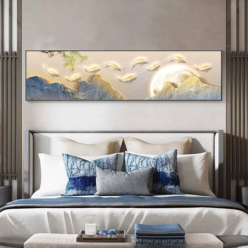 九鱼聚财客厅装饰画轻奢风锦鲤九鱼图沙发背景墙挂画大厅金色壁画,家居饰品,现代装饰画,淘宝优惠券,粉丝福利购,淘宝优惠卷