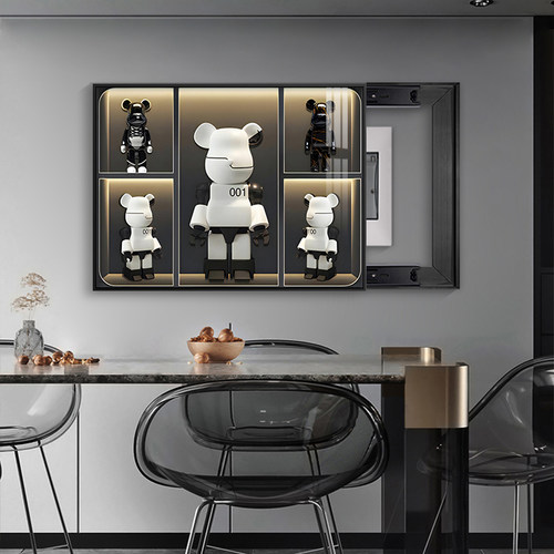 暴力熊电表箱装饰画现代简约壁画
