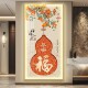 葫芦LED灯画柿柿如意客厅装 饰画福字入户玄关挂画走廊过道壁画