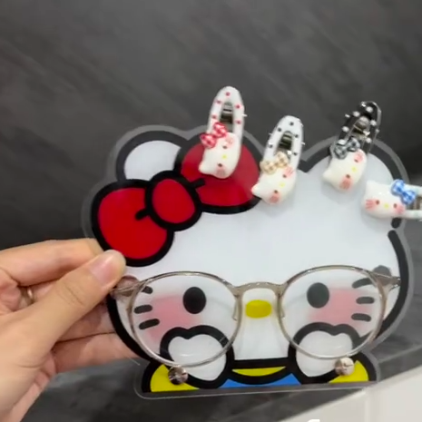 蜡笔小新KT猫眼镜发夹收纳架