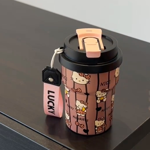 高颜值咖啡保温杯高品质女生双饮咖啡杯316不锈钢内覆陶瓷吸管杯