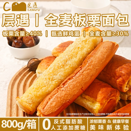 全麦椰香大板栗面包外皮椰蓉整箱800g独立包装软糕点早餐代餐食品