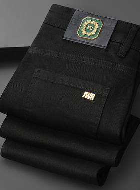 秋冬款欧货新款欧洲站轻奢加厚活性黑色长裤弹力修身小直筒裤潮牌