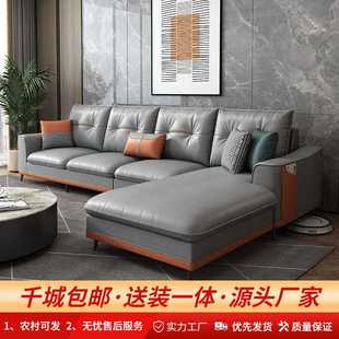 北欧轻奢客厅家用现代简约小户型四人3.5米转角免洗科技布艺沙发