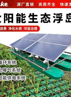太阳能生态浮岛 污水处理净化系统水上种植浮床河道绿化造景设备