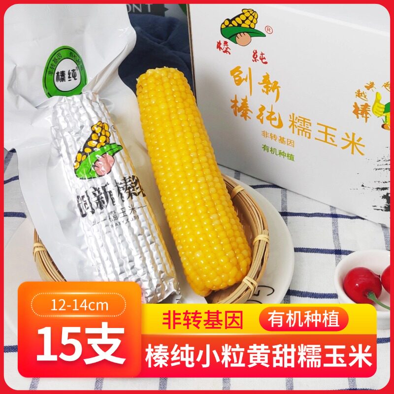 创新榛纯甜糯玉米棒东北特产现摘非转真空新鲜小粒黄粘苞米