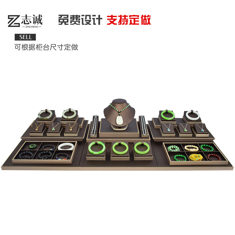 首饰柜台展示道具首饰架玉器翡翠戒指手镯项链吊坠托盘陈列展示架