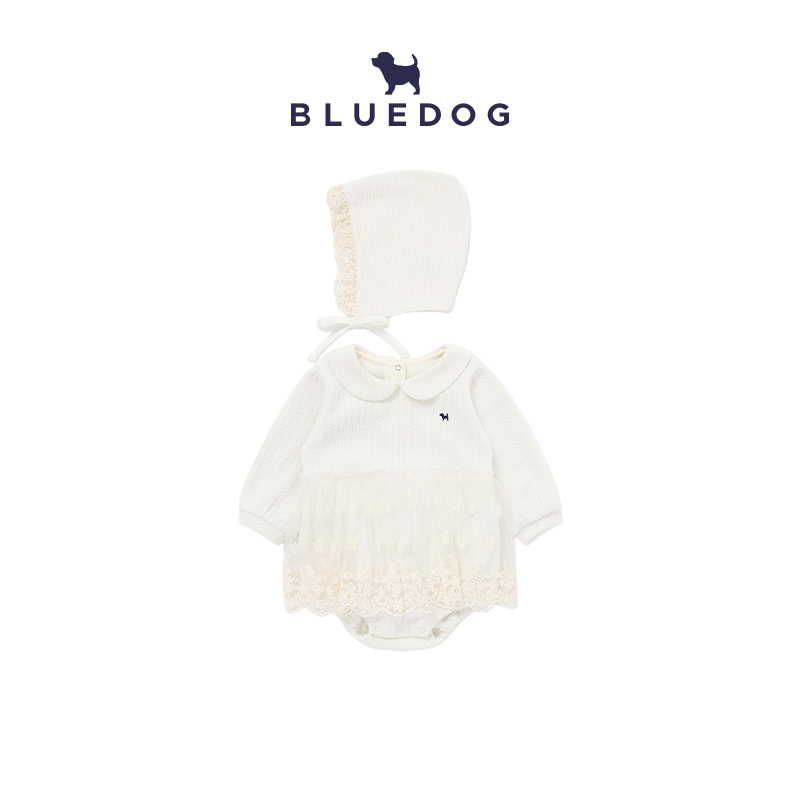 蓝狗25新生婴儿纯色连体衣