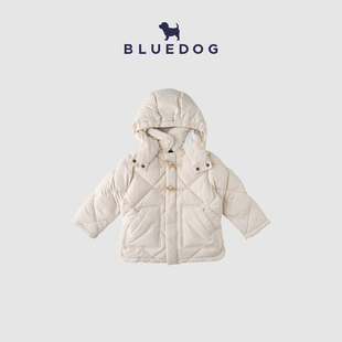 BLUEDOG 蓝狗儿童羽绒服秋冬防风保暖外套男女童轻奢加厚连帽洋气