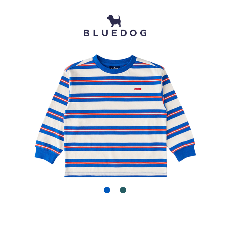 蓝狗25FW儿童早秋多色条纹T恤