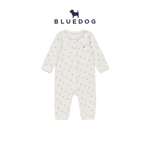 BLUEDOG婴儿清爽碎花棉质哈衣