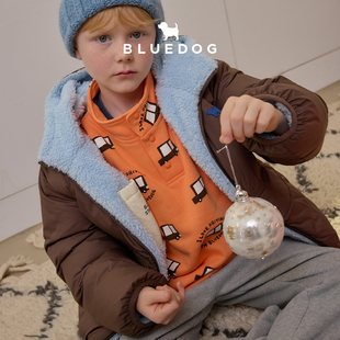 BLUEDOG 百搭双面羽绒外套男女童保暖休闲外套 韩国蓝狗25FW冬季