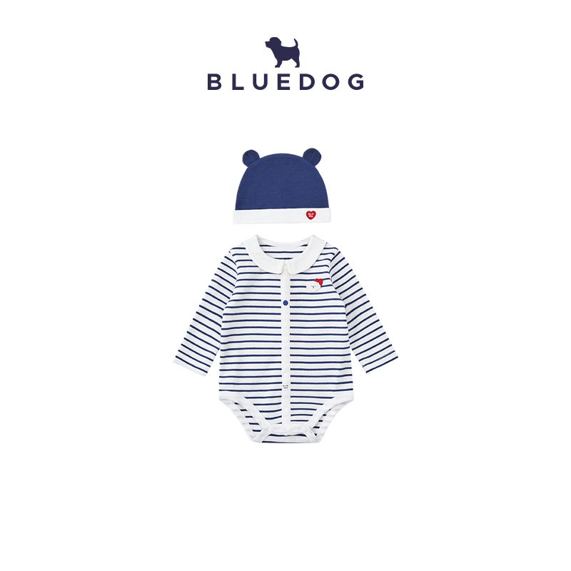 BLUEDOG新生儿条纹哈衣
