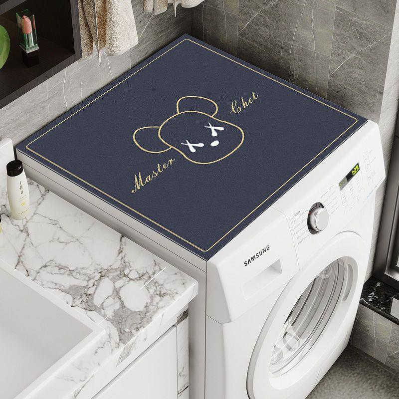 卡通硅藻泥吸水防滑盖垫家用防尘布洗衣机防尘罩轻奢冰箱防尘罩