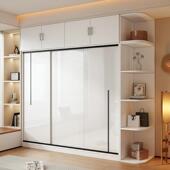 衣柜拉家用款 卧室推门出租房用柜子实木主卧新2小025房LUD间衣橱