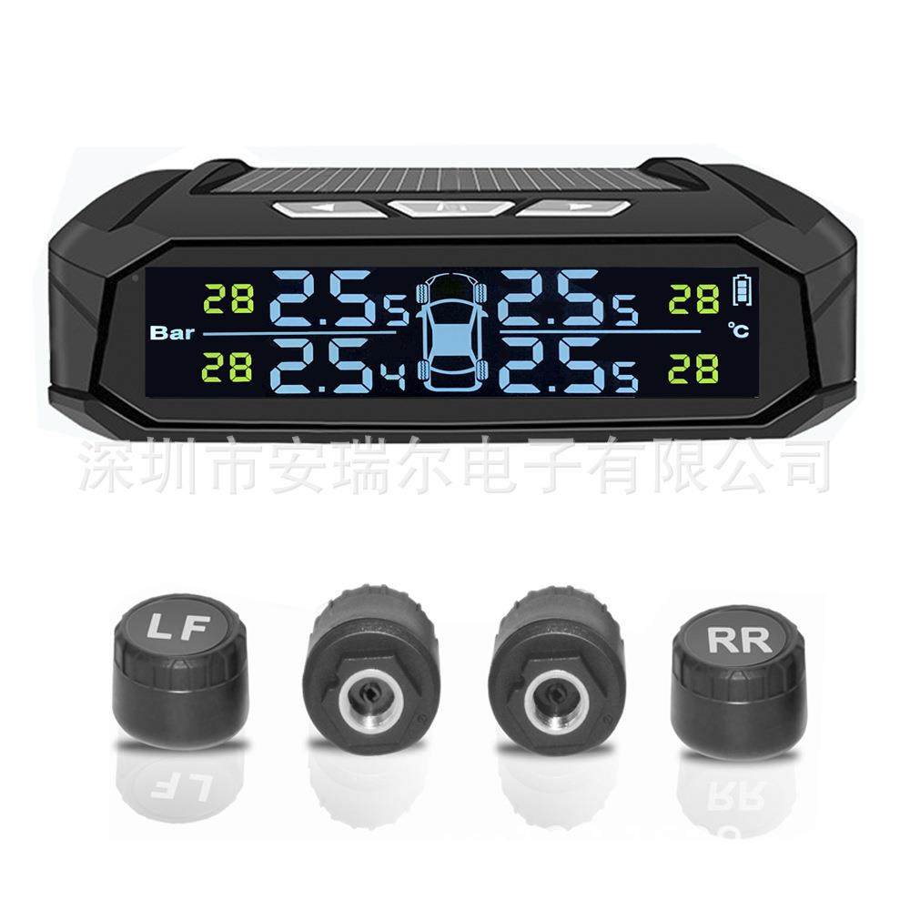 太TEX阳能胎监测器无胎压监压测器TPMS线胎压监测器车胎压检轿测