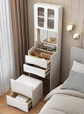 奶油小风梳妆台现代约CE-462卧户室翻盖简型收纳柜一体带顶柜床边