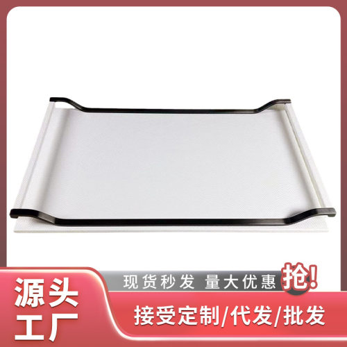 现代轻奢编制皮革长方形托盘
