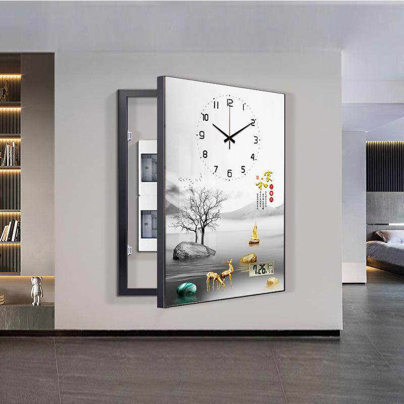 体钟电表箱装饰画时万年YPF款历竖电闸餐厅遮挡多媒配电强电箱免