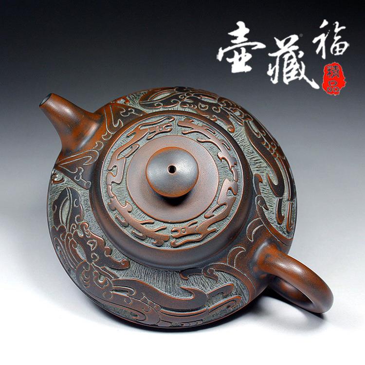 PKJ7欽州坭興955陶具茶壺茶家用純手工名泥家全手工紫砂紫工藝龍