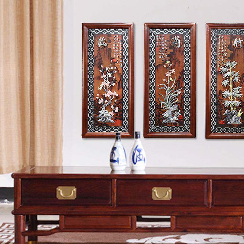 客厅树脂浮雕装饰画实木脂树雕画40*90仿玉树脂雕实木匾框浮牌画