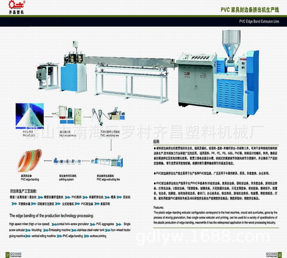U型PVC封边条挤出机高端