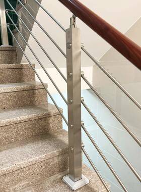 不KKW别墅豪手华楼梯扶管栏杆自装锈钢护栏立柱小户型阳台方拉丝