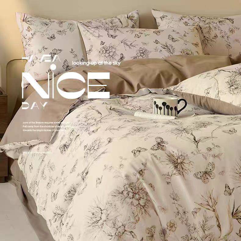 高端棉A类纯保磨毛四件套冬季加厚被套床单暖绒棉长60183pss四件