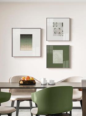 默绿现代简约绿色装抽画象饰画客厅墨绿色C169挂艺术墙画餐厅卡纸