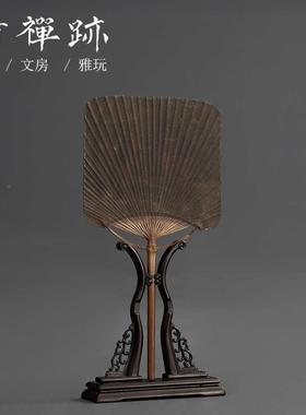 竹禅迹大漆团扇艺竹F87589MT编手工编织竹扇|全竹凉老式文纳摆拍