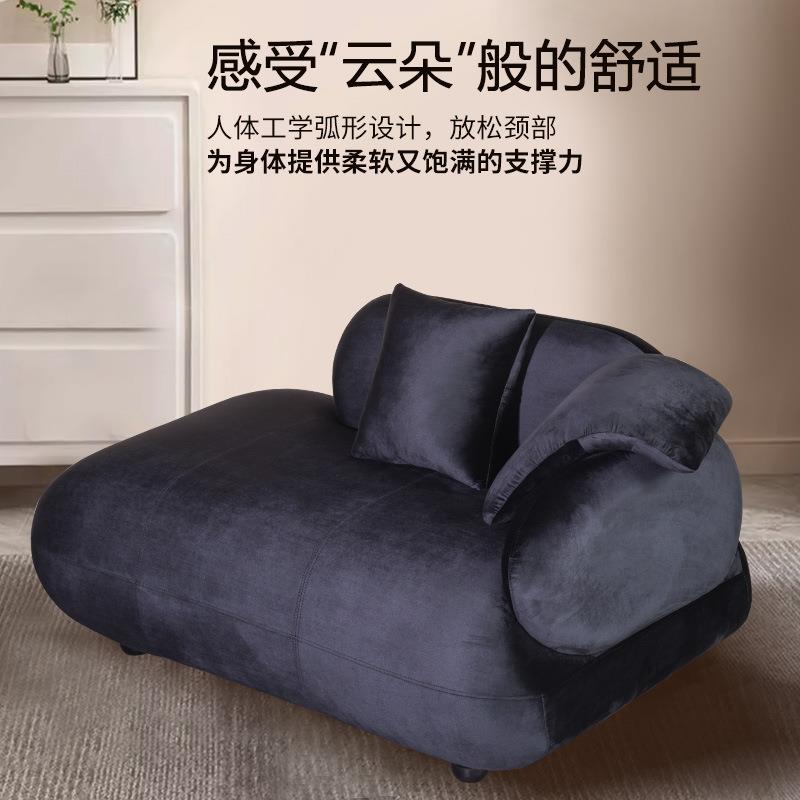 意式极简贵妃椅卧室慵懒小沙发冰岛绒卧室美人榻别墅客厅躺椅