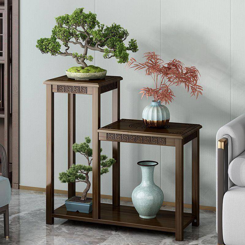 N厅kv室外SAs7FfZ5花架阳台置架落地式实物木客新中式萝架室绿内