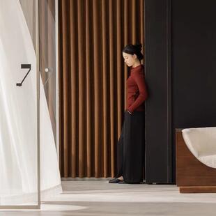 送定型椿野中古老28903钱风美拉尼系德色雪光尔棉麻窗帘复古棕色