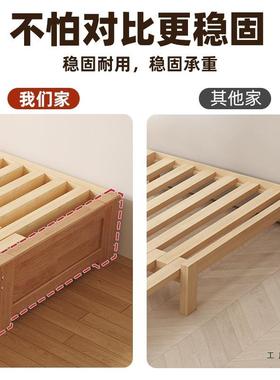 橡胶木实木床客厅榻榻伸米抽拉床VEN用午休单人床缩床型小户沙家