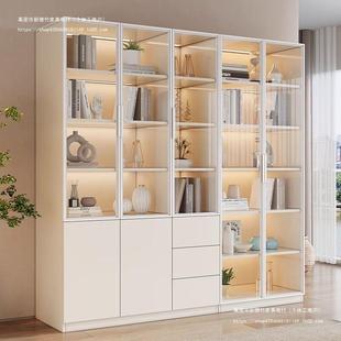 实木生态板书柜透明门体家用客厅靠墙门轻现代玻璃一展示JKD奢柜