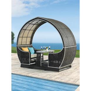 户椅家外吊椅EUC花园秋千编藤四人动摇力摇椅庭院别墅露台室外用