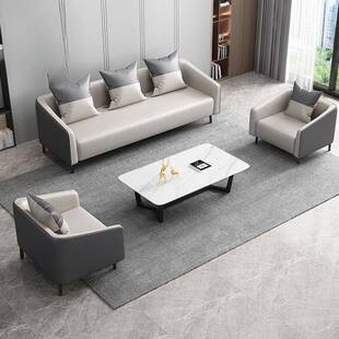 新款酒办公室端沙发现代轻奢接组无品牌/待室店公寓商务高简约客