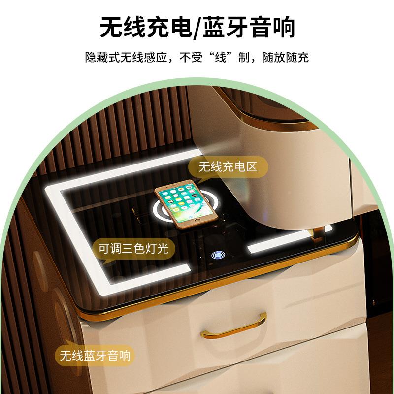 玻璃充智能梳妆台轻奢现简约化妆桌卧室ZRC感无线电音响多功代能