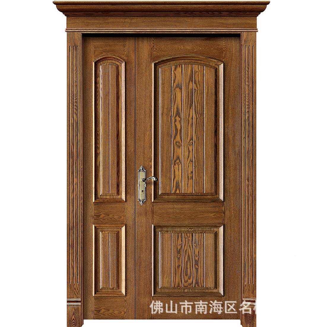 豪华原入户大门高档木家用式原木子母门欧雕花工木无品牌/艺门门