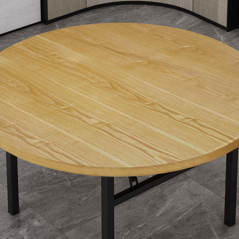 8V加厚大圆桌面实木桌子台面折家用酒MCC店可叠杉木圆桌圆面圆形