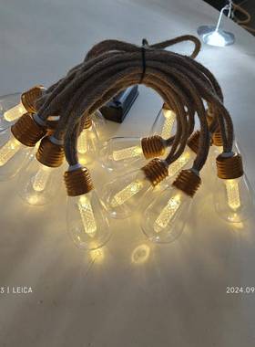 LEDWS600-3款房间庭饰院派对婚灯礼浪漫装圣诞灯太阳能麻绳S14泡