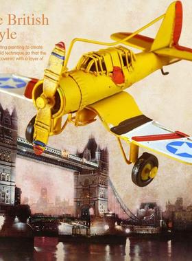 直销新款复古铁艺迷你小飞机生日礼物收藏 家居装饰工艺品咖啡厅