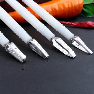 直销新款食品雕刻刀一套不锈钢U型戳刀V拉刻刀专业厨师水果雕花主