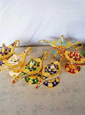 直销新款轻奢古典风阿拉丁郁金香神灯摆件复古花纹欧式许愿灯卧室