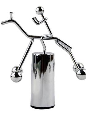 直销新款大号骑马小铁人物理不倒翁艺术平衡摆科学减压创意铁艺杂