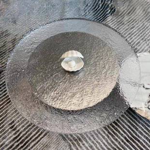 CC捷克水晶茶几水波纹简约现代家用客厅亚克力大理石边几圆形茶桌