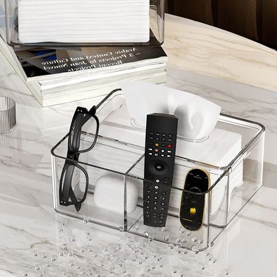 桌面透明纸巾盒面纸餐厅餐巾纸推客厅简约收纳盒北欧抽纸盒家用