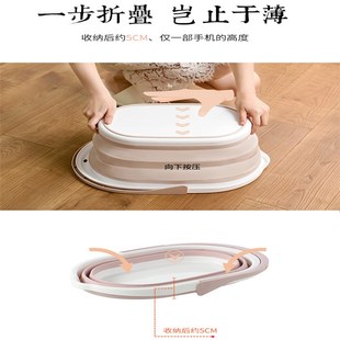 折叠洗车提水桶家用大号拖把桶长方形N加厚手提塑料桶储水 便携式